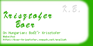 krisztofer boer business card